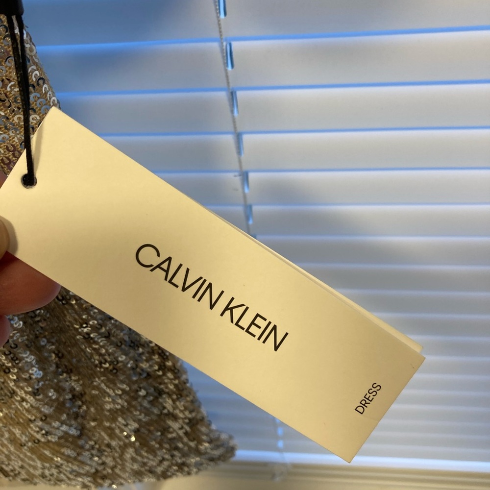 NWT - Calvin Klein Knee Length Sequin Cocktail Dress - Women’s Size 10 - Picture 4 of 13